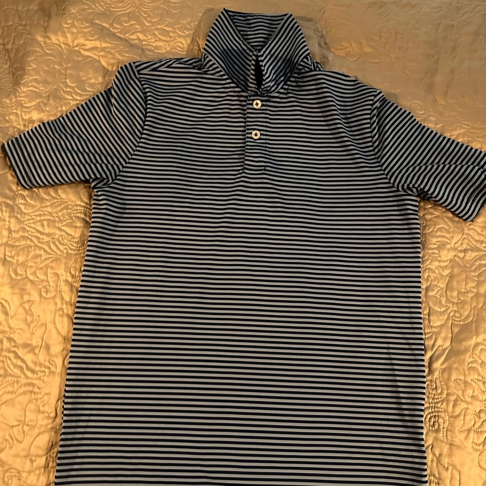 Vineyard Vines Blue and Black Polo Shirt Classic Stripes